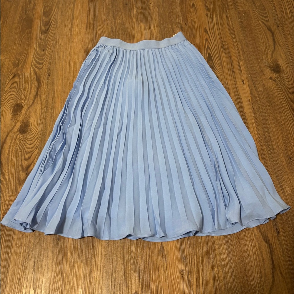 Light Blue Pleated Skirt